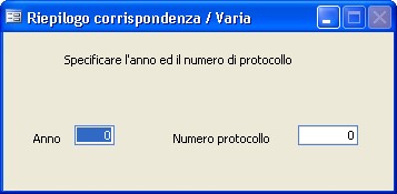 riepilogo corrispondenza